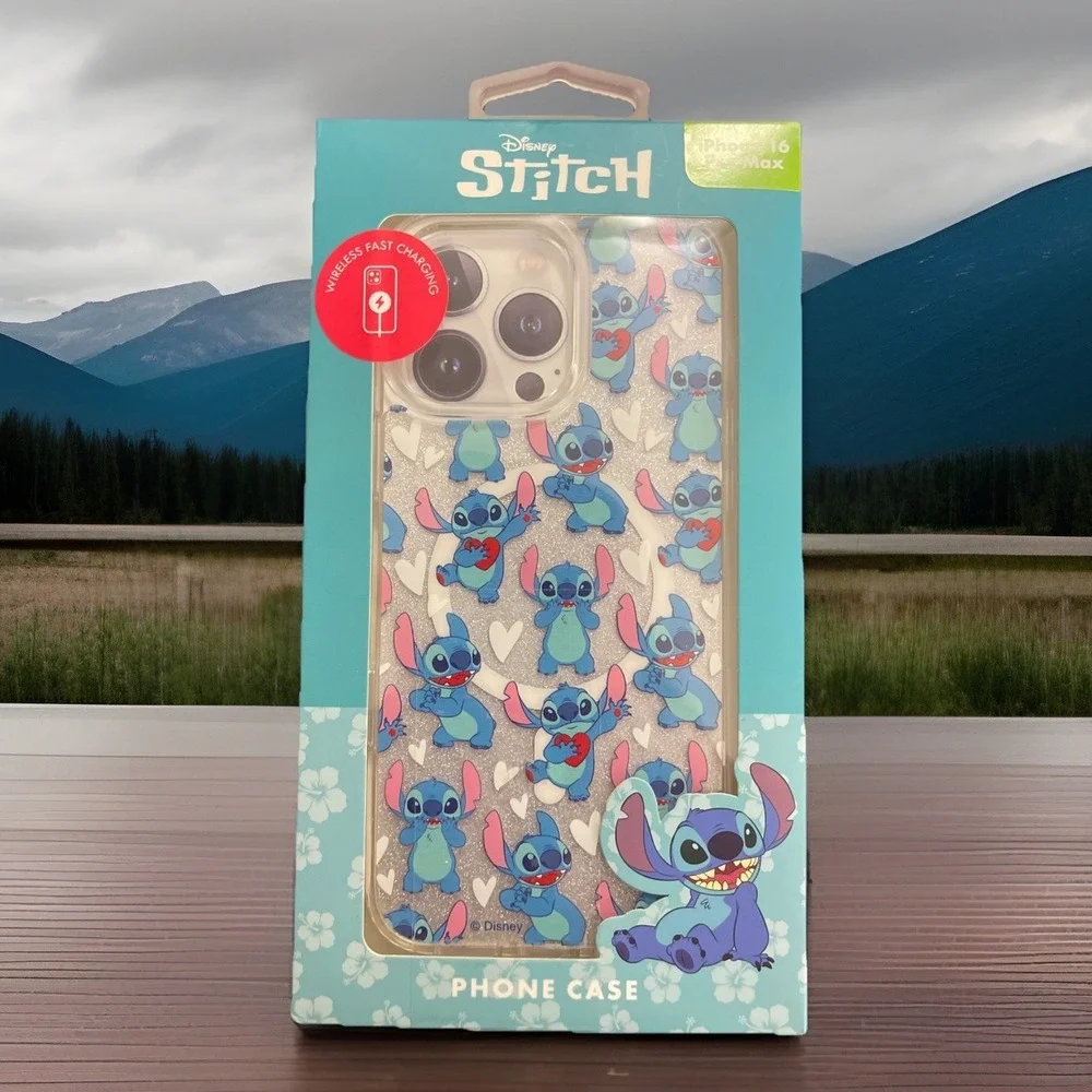 New Disney Stitch iPhone 16 pro max Phone Case‎ Valentine Day Gift hearts kisses